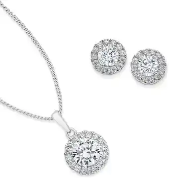 Angus & Coote Sterling Silver Cubic Zirconia Small Round Cluster Set offer