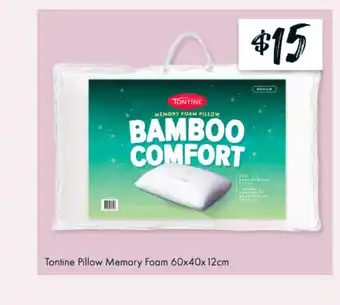 The Reject Shop Tontine Pillow Memory Foam 60x40x12cm offer