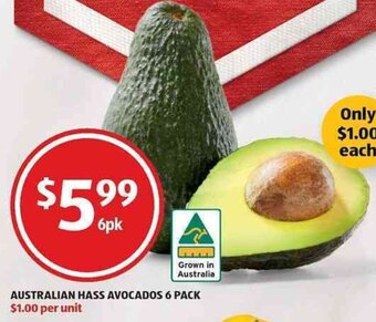 ALDI Australian Hass Avocados 6 pack offer