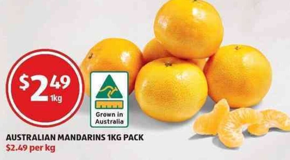 Australian Mandarins 1kg pack offer at ALDI