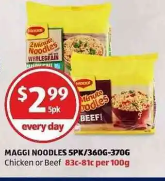 ALDI Maggi Noodles 5pk/360g-370g offer