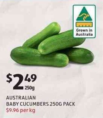 ALDI Australian Baby Cucumbers 250g offer