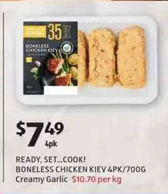 ALDI Ready,Set...Cook! Boneless Chicken Kiev 4pk/700g offer