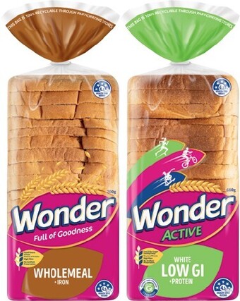 IGA Wonder White or Wholemeal Bread 680-700g Selected Varieties offer