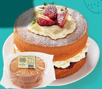 IGA Your Bakery Chocolate or Vanilla Unfilled Sponge Cake 460g offer
