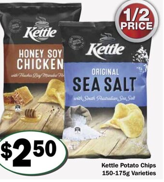 Friendly Grocer Kettle Potato Chips 150-175g Varieties offer