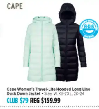 Anaconda Cape Women's Travel-Lite Hooded Long Line Duck down Jacket offer