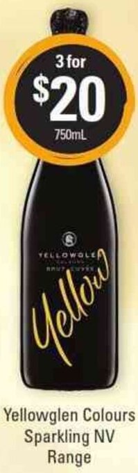 Cellarbrations Yellowglen Colours Sparkling NV Range 750ml offer
