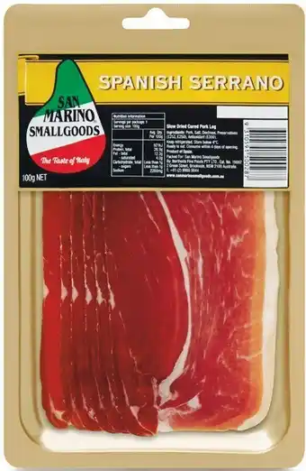 Woolworths San Marino Sliced Meat Varieties 80-100g – From the Deli offer