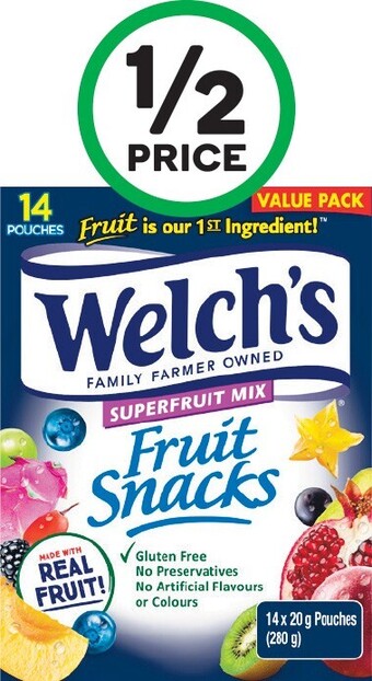 Woolworths Welch’s Fruit Snacks 280g Pk 14 offer
