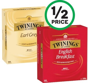 Woolworths Twinings Tea Bags Pk 80-100 offer
