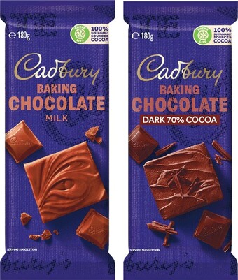 Woolworths Cadbury Baking Chocolate Blocks 180g offer