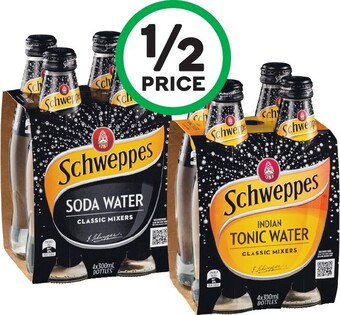 Woolworths Pepsi Max or Schweppes Mixers or Mineral Water 4 x 300ml offer