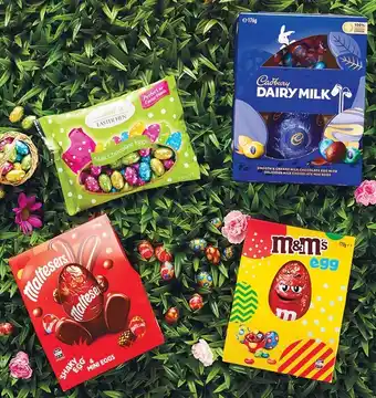 Woolworths Lindt Mini Egg Bag 300g, Mars Maltesers, Mars or M&M’s Gift Box 170-175g or Cadbury Medium Easter Gift Boxes 140-193g offer