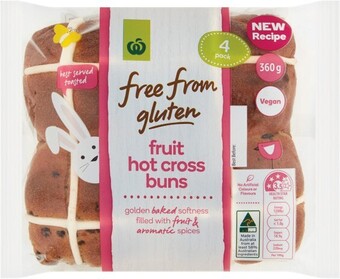 Woolworths Woolworths Free From Gluten Hot Cross Bun Varieties Pk 4 offer
