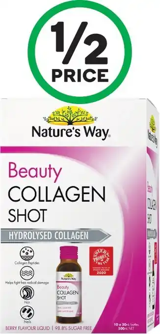 Woolworths Nature’s Way Beauty Collagen Shot Pk 10 x 50ml~ offer