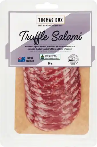 Woolworths Thomas Dux Truffle Salami 80g offer