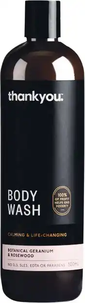 Woolworths Thankyou Body Wash Botanical Geranium & Rosewood 500ml offer