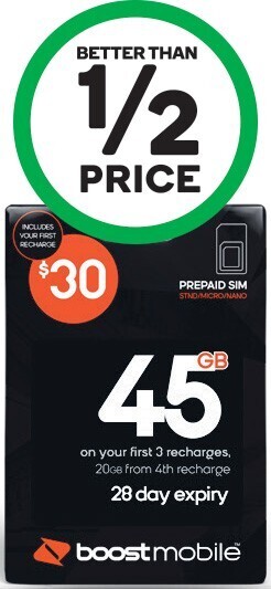 Woolworths Boost $30 SIM~ offer