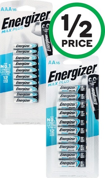 Woolworths Energizer Max Plus AA/AAA Pk 16 offer