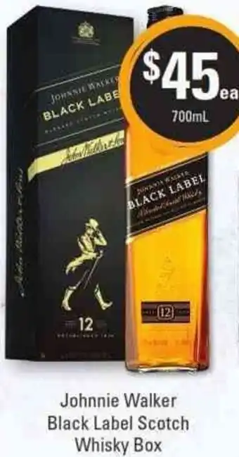 Cellarbrations Johnnie Walker Black Label Scotch Whisky Box 700ml offer