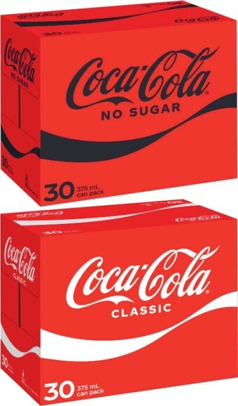 Coles Coca-Cola Soft Drink 30x375mL offer