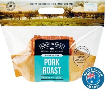 Coles Riverview Farms Australian Hot Roast Pork Ready to Eat offer
