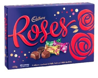 Coles Cadbury Roses Boxed Chocolate 450g offer