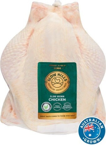 Coles Slow Hills Free Range RSPCA Approved Whole Chicken offer