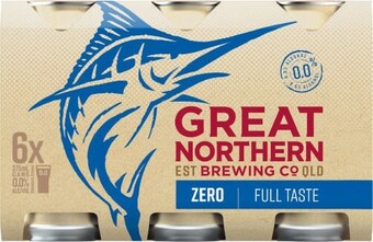 Coles Great Northern Zero 6x375mL offer
