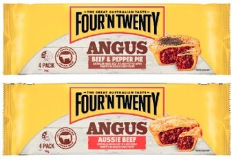 Coles Four ‘N Twenty Angus Beef Pies 4 Pack 700g offer