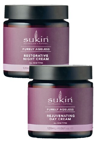 Coles Sukin Purely Ageless Restorative Night Cream or Rejuvenating Day Cream 120mL offer