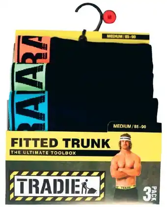 Coles Tradie Men’s Trunks Black 3 Pack offer