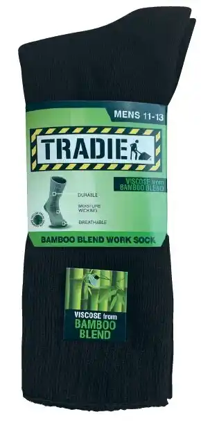 Coles Tradie Men’s Bamboo Work Socks Black offer