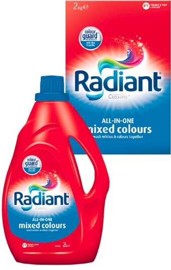 Coles Radiant Laundry Liquid 2 Litre or Powder 2kg offer