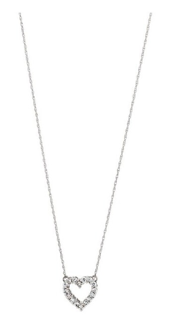 Heart Pendant with 0.25 Carat TW Diamonds in 10kt White Gold