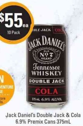 Jack Daniel's Double Jack & Cola 6.9% Premix Cans 375ml