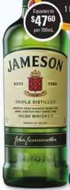 Jameson Irish Whiskey 700ml