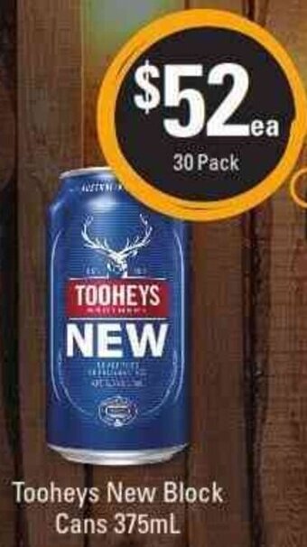 Cellarbrations Tooheys New Block Cans 375ml offer