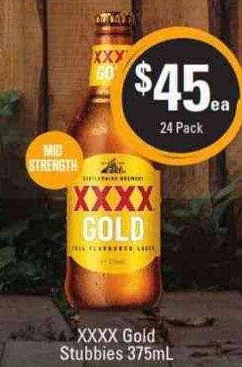 Cellarbrations XXXX Gold Stubbies 375ml offer