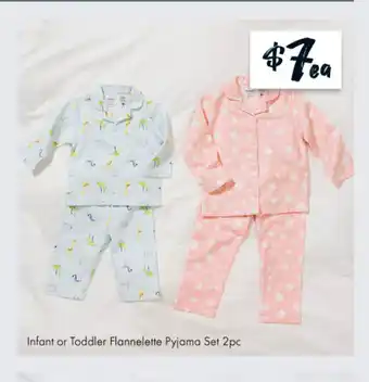 Infant or Toddler Flannelette Pajama Set 2pc
