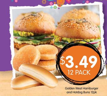 Spudshed Golden West Hamburger and Hotdog Buns 12pk offer