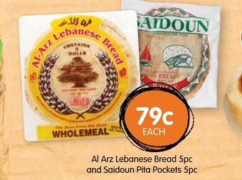 Spudshed Al Arz Lebanese Bread 5pc and Saidoun Pita Pockets 5pc offer