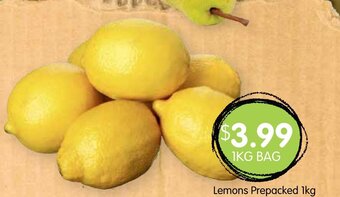 Spudshed Lemons Prepacked 1kg offer