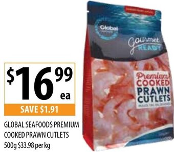 Supabarn Global Seafoods Premium Cooked Prawn Cutlets 500g offer