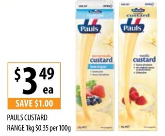 Supabarn Pauls Custard Range 1kg offer