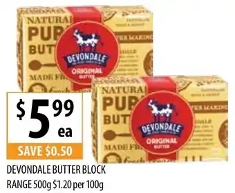 Supabarn Devondale Butter Block Range 500g offer