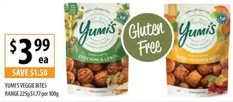 Supabarn Yumi's Veggie Bites Range 225g offer