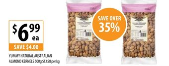 Supabarn Yummy Natural Australian Almond Kernels 500g offer