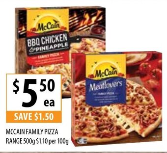 Supabarn Mccain Family Pizza Range 500g offer